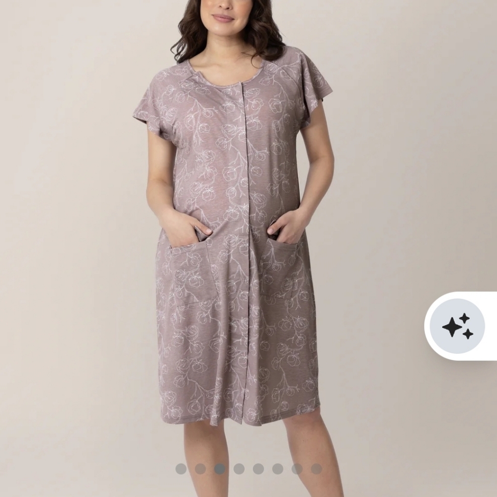 Kindred Bravely Mauve Floral Maternity Gown